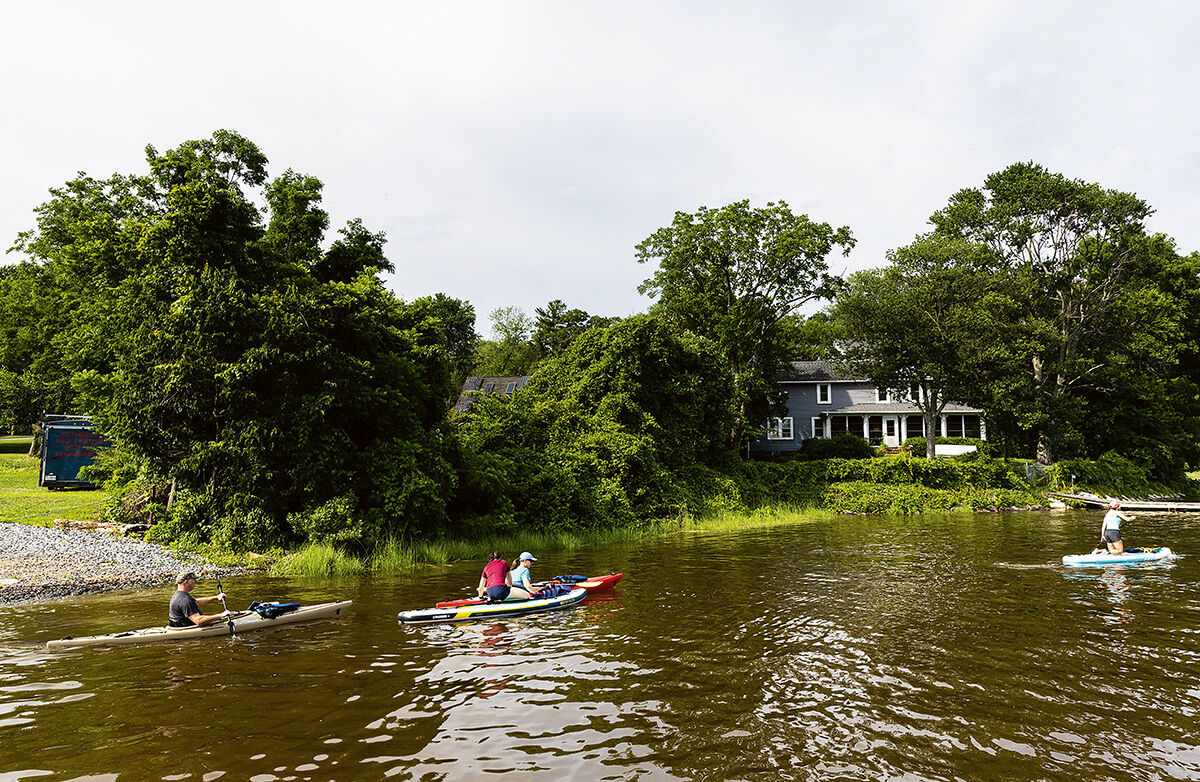 Paddlers at Leonardtown Wharf Park, MD